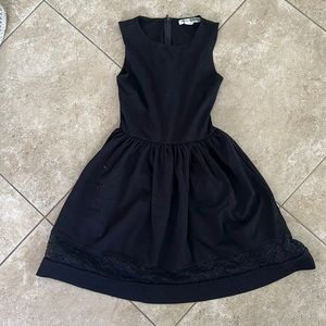 Black skater dress with lace details